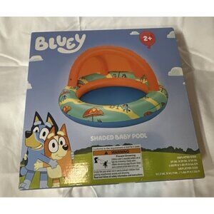 Bluey Shaded Baby Pool 39 Inch Inflatable Water Play Outdoor Summer Toy New